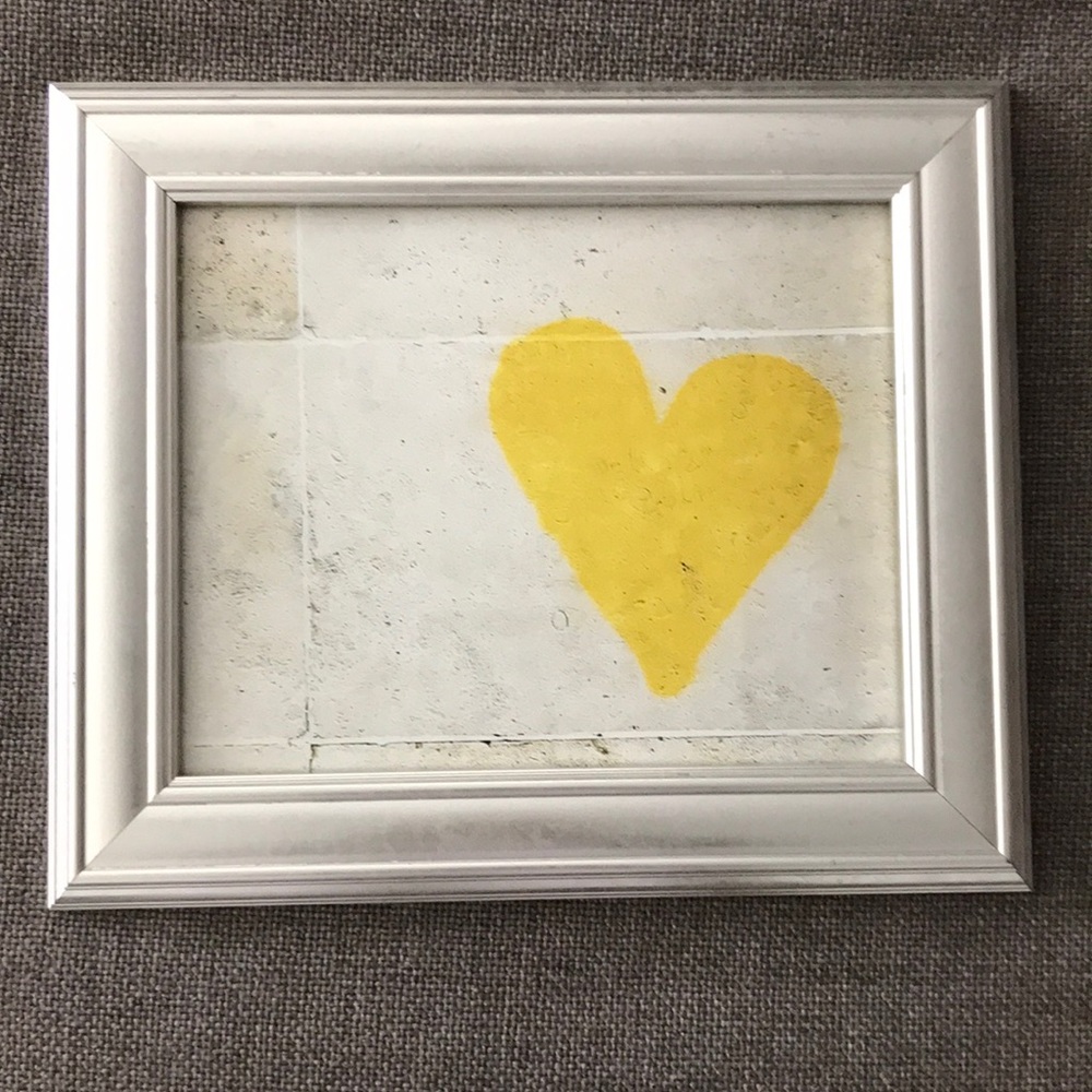 Yellow heart print 8x10 framed